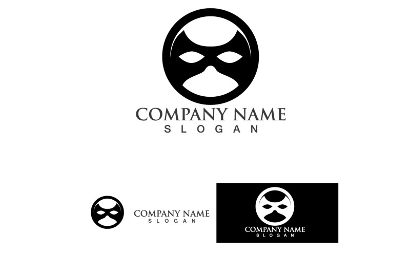Logo maschera e modello di disegno vettoriale simbolo 6