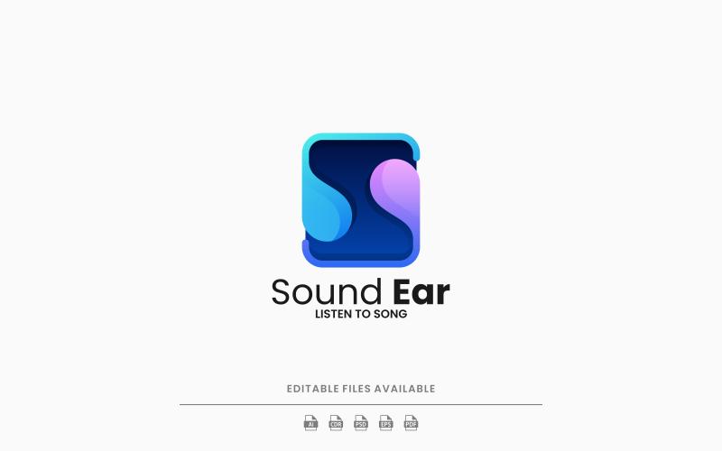 Logo-Vorlage für Kopfhörer mit Farbverlauf