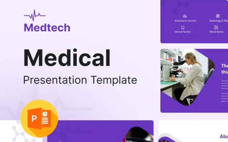 Medetch – Orvosi PowerPoint bemutatósablon