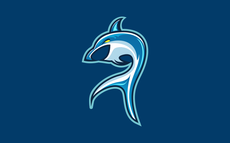 modello di logo astratto di squalo