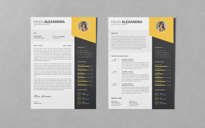 Modelos PSD de currículo/CV de design criativo