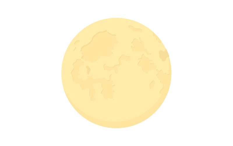 Oggetto vettoriale a colori semi-piatto a luna piena