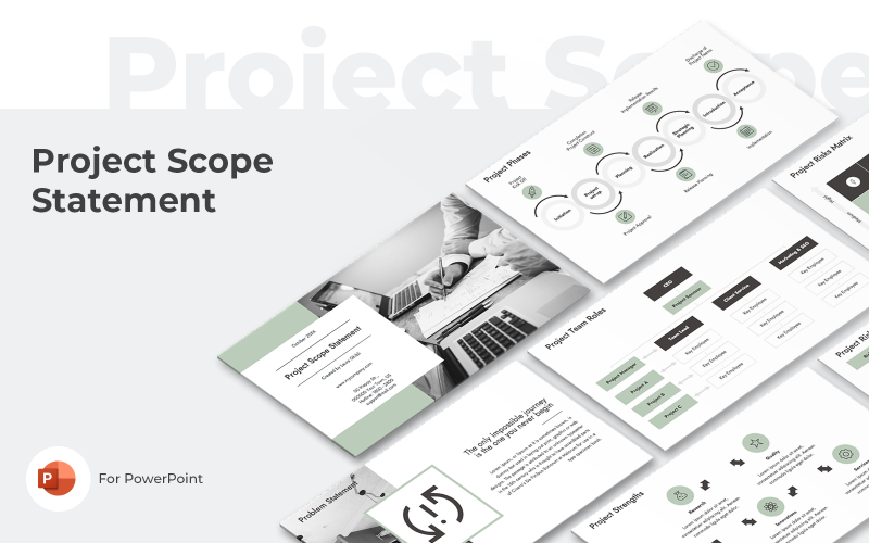 Project Scope Statement Sjablonen PowerPoint presentatie