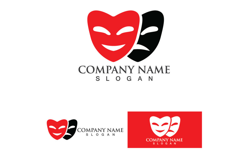 Шаблон логотипа маски и векторного дизайна 2