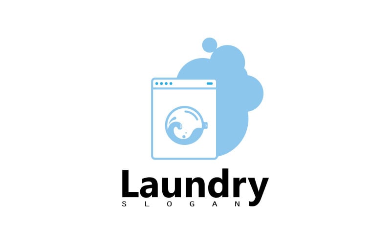 Washing machine laundry icon logo design V2