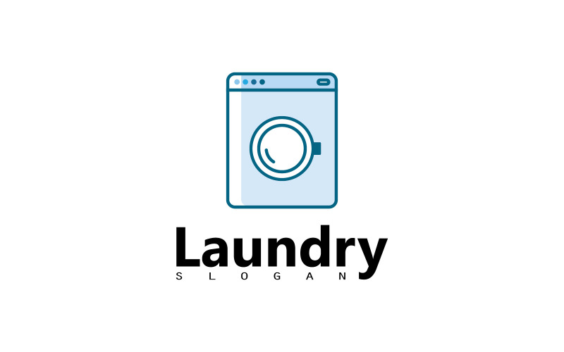 Wasmachine Wasserij pictogram logo ontwerp V3