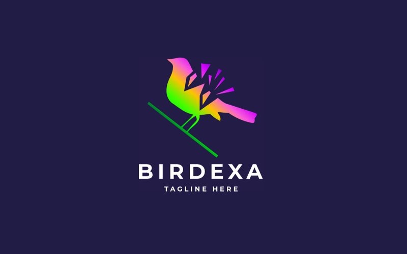 Fågel Pixel Professional Logotyp Mall