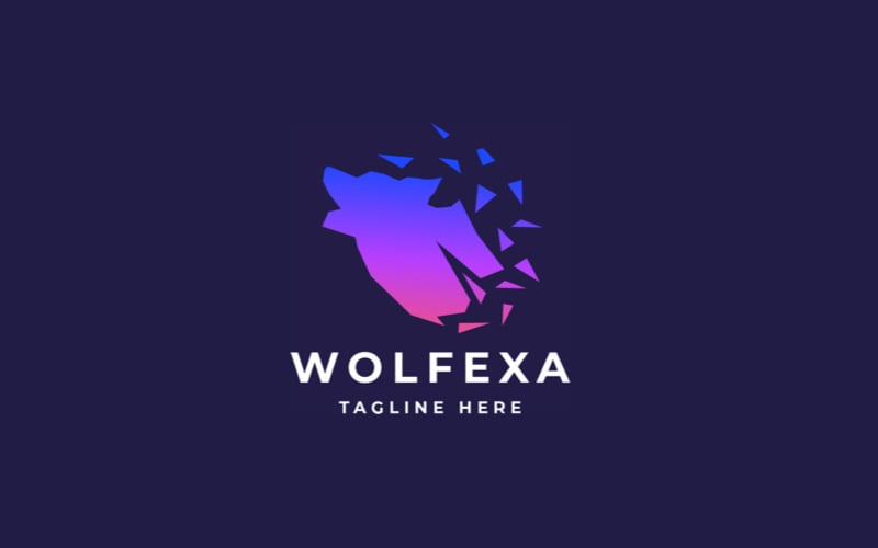 Modèle de logo professionnel Wolf Pixel