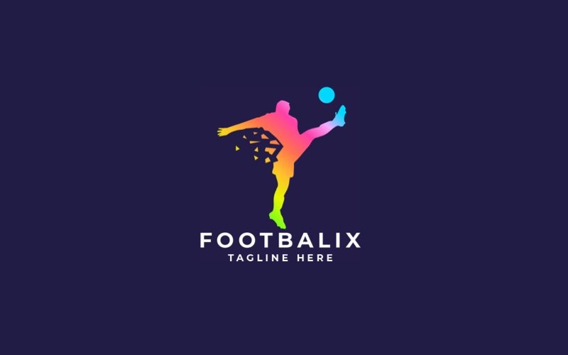 Modelo de Logotipo Profissional de Pixel de Futebol