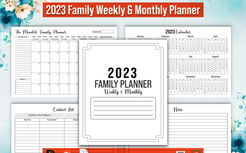 Planejador semanal e mensal da família 2023