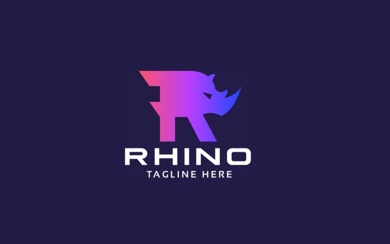 Rhino-Buchstabe R Professionelle Logo-Vorlage