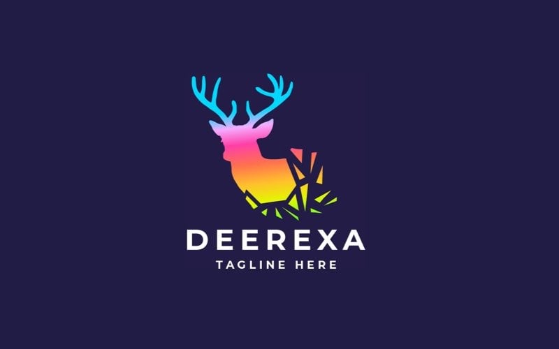 Шаблон логотипа Deer Pixel Professional