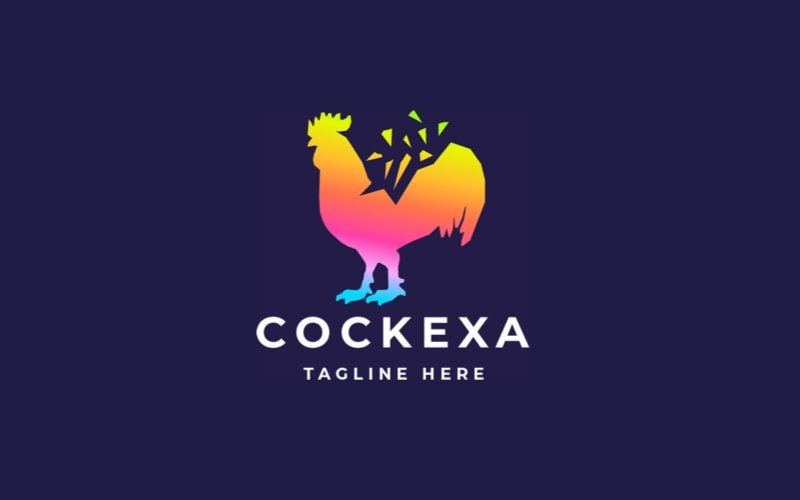 Шаблон профессионального логотипа Rooster Pixel