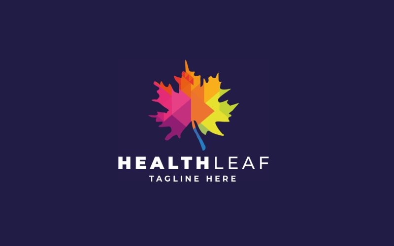 Sağlık Yaprağı Profesyonel Logo Şablonu