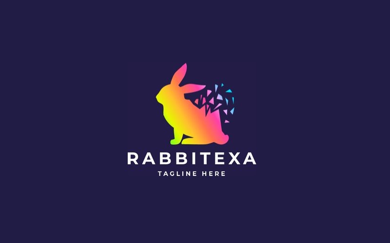 Sjabloon voor professioneel logo van Rabbit Pixel