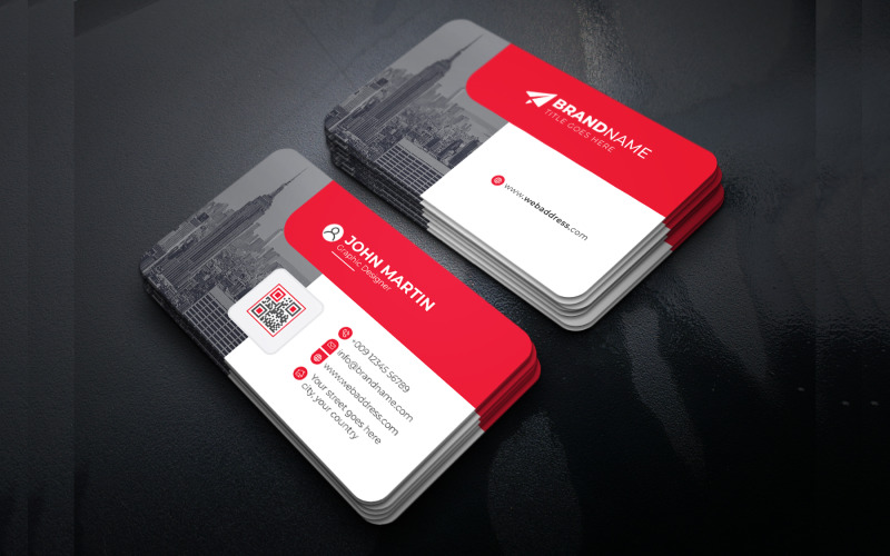 Современный минималистский шаблон визитной карточки с чистым дизайном
