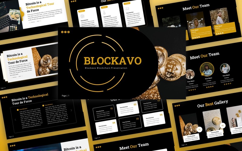 Blockavo – Blockchain többcélú PowerPoint sablon