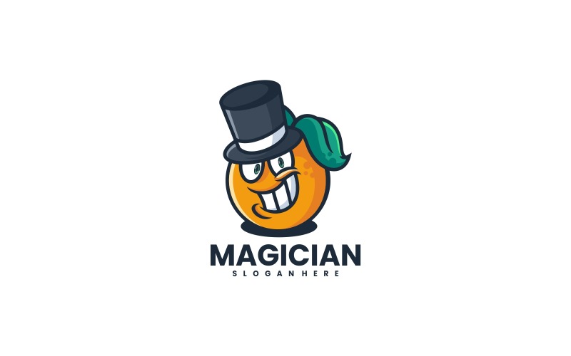 Goochelaar Cartoon Logo-stijl