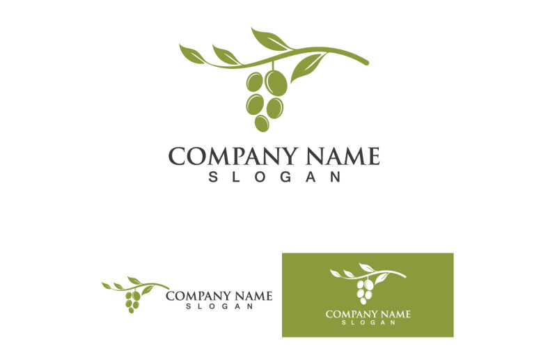 Logo de l'huile d'olive Modèle de conception de vecteur de santé de la nature V32