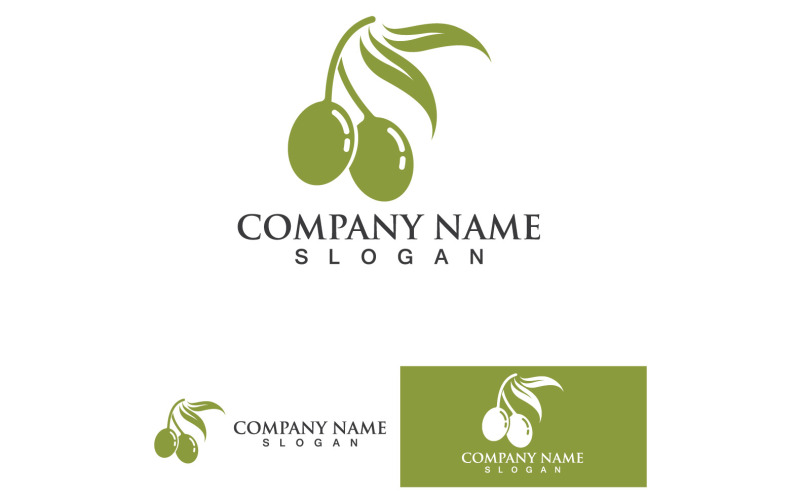 Logo de l'huile d'olive Nature Health Vector Design Template V16