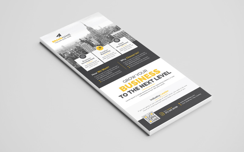 Minimalist Simple Corporate Business DL Flyer or Rack Card Clean Design Template Layout