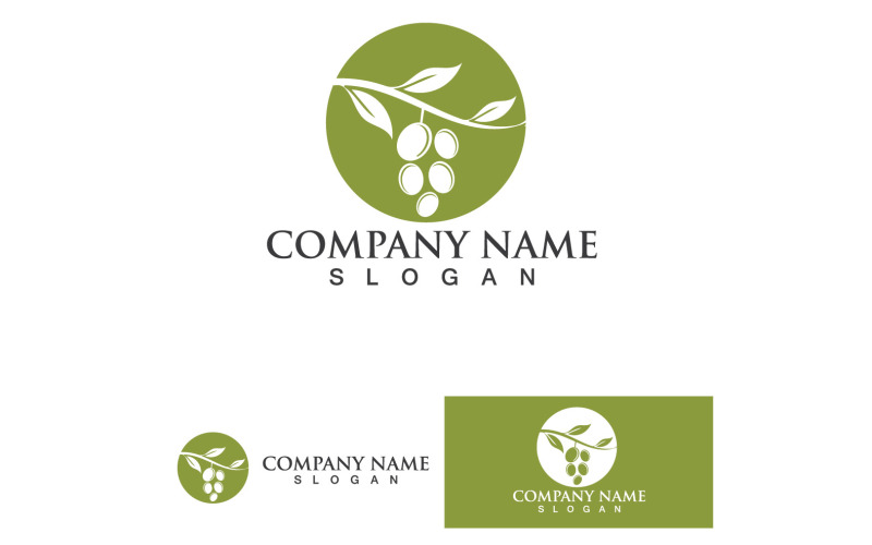 Olivolja Logotyp Nature Health Vector Design Mall V23