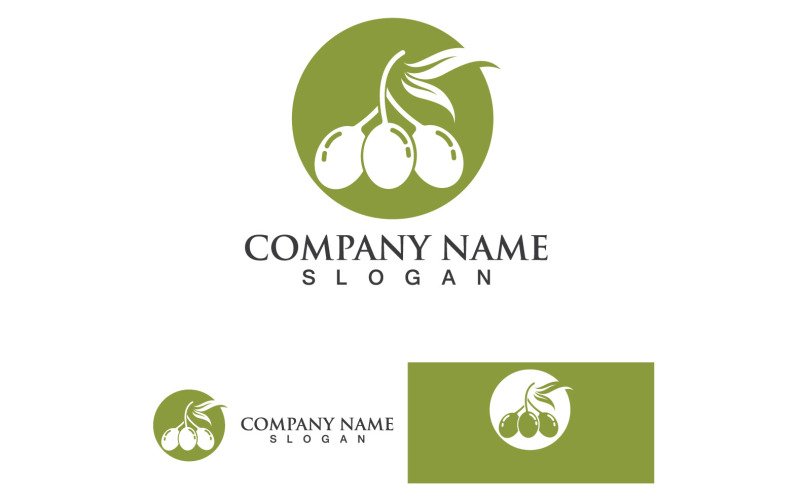 Olivolja Logotyp Nature Health Vector Design Mall V4