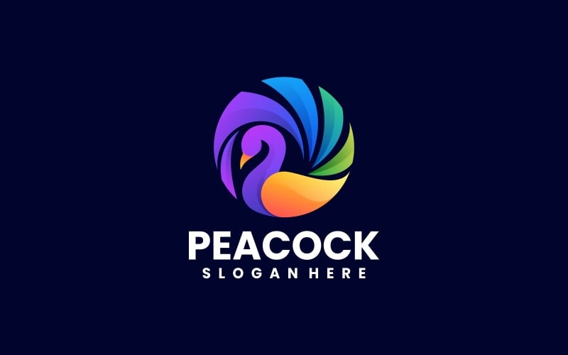 Peacock Gradient Colorful Logo 2 #280105 - TemplateMonster