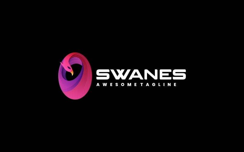 Стиль градієнтного логотипу Swan Vol.9