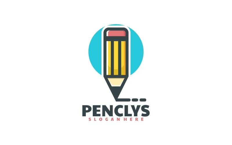 Stile del logo della mascotte semplice della matita