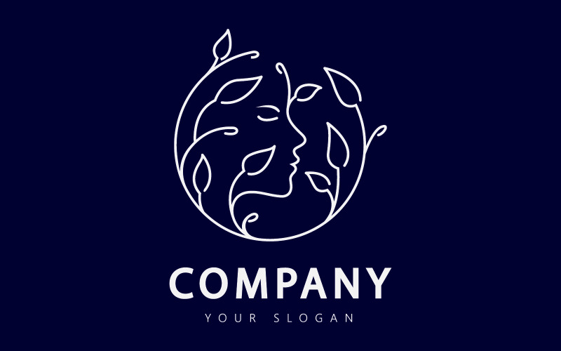 Beauty Woman logo template. Vector illustration.V4