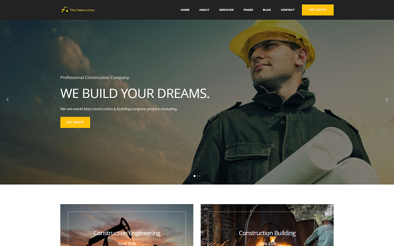 HTML-шаблон Usa Construction Builder