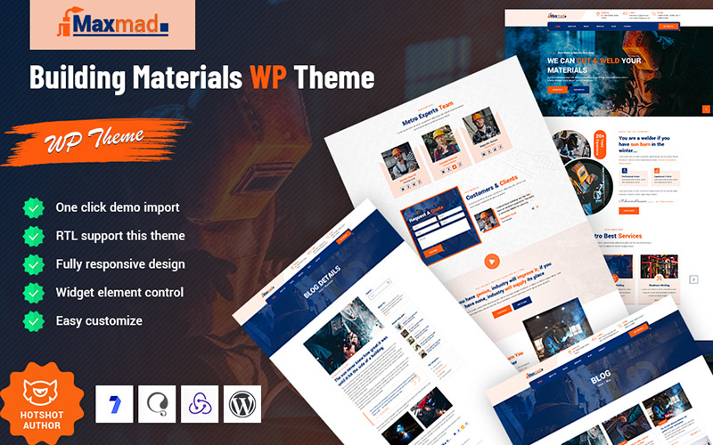 Maxmad - Thème WordPress réactif pour les matériaux de construction