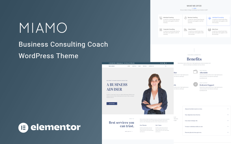 Miamo – багатоцільова тема WordPress для бізнес-консультацій і тренерів