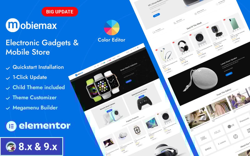 Mobiemax - Mobil-, pryl- och elektronikbutik PrestaShop Responsive Theme