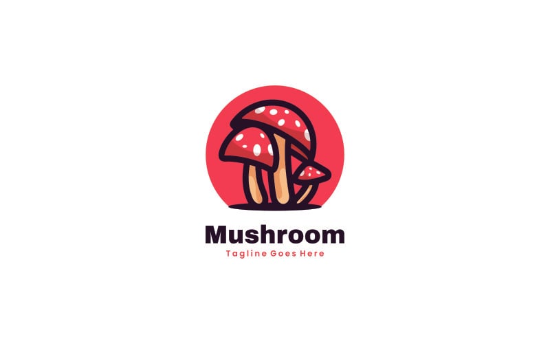 Modello di logo semplice di funghi