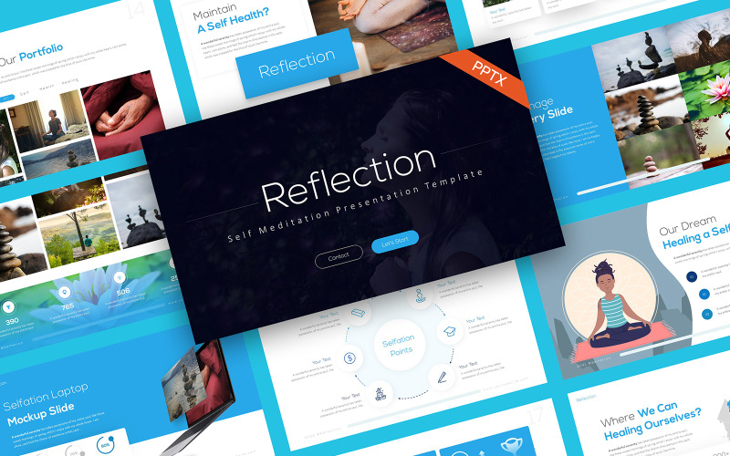 Modello PowerPoint di meditazione di auto riflessione