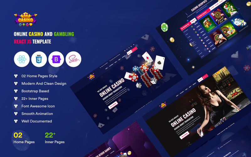 Online casino en gokken reageren Js-sjabloon