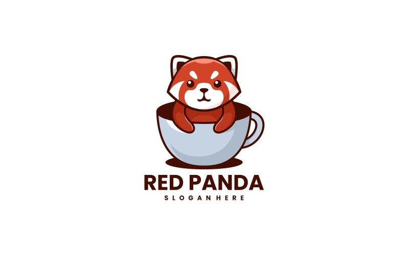 Rode Panda Cartoon Logo-stijl 1