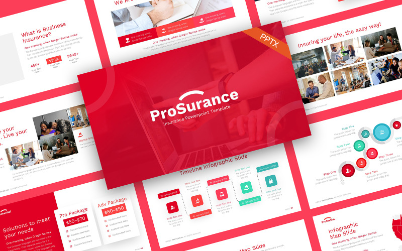 Szablon PowerPoint Ubezpieczenie ProSurance