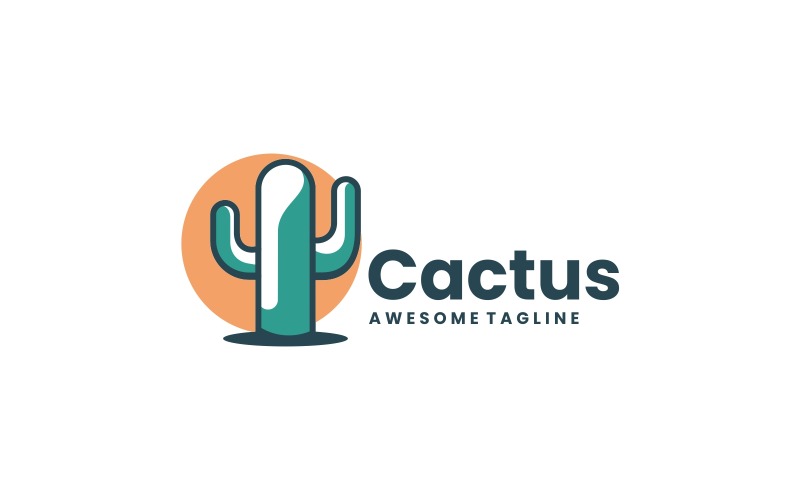 Szablon prostego logo kaktus