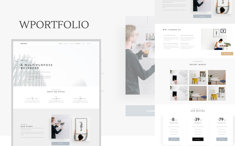 WPortfolio — минималистичная многоцелевая тема WordPress