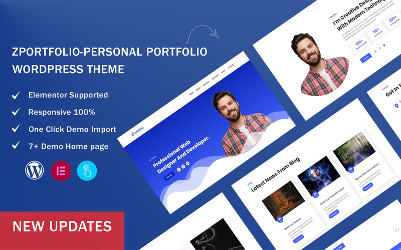 ZPortfolio - Персональное портфолио Одностраничная тема WordPress