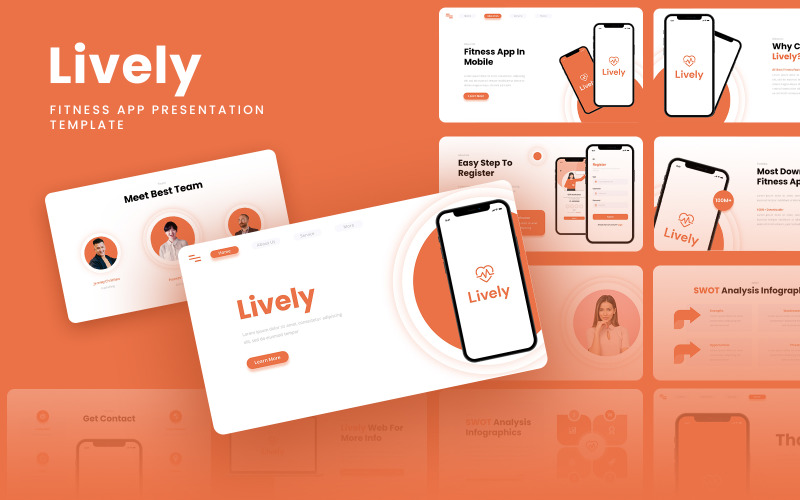 Lively - Fitness App & SAAS Google Slides Mall
