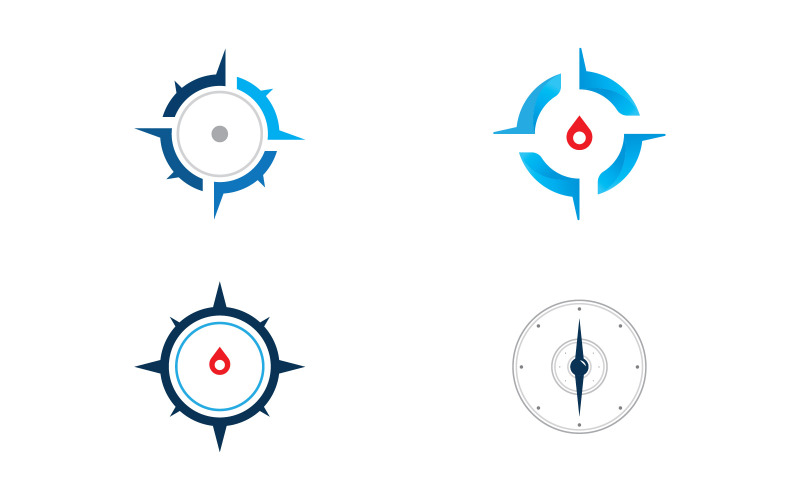 Pusula logo şablonu. Vektör çizim. V10