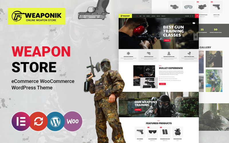 Weaponik - Shooting Club & Weapon Store WooCommerce-tema