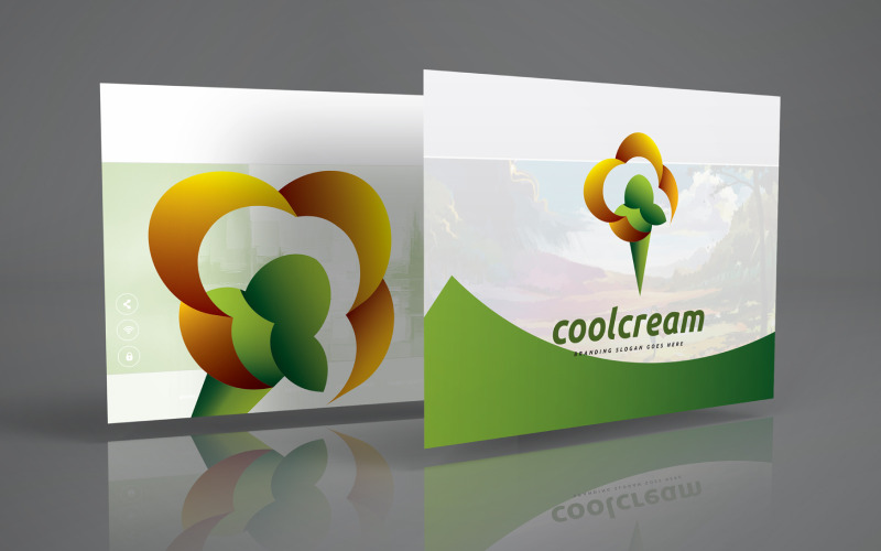 Schokoladeneis, gefrorenes Dessert-Logo