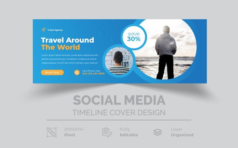 Copertina Facebook | Viaggia in giro per il mondo | Post sui social media di viaggio