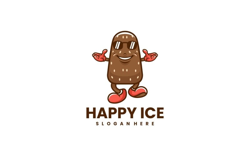 Création de logo de dessin animé de crème glacée