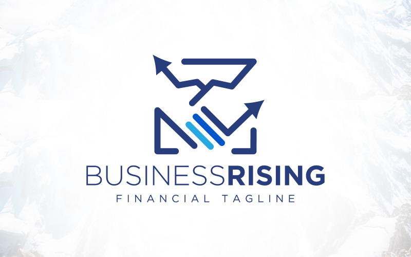 Logotipo ascendente do gráfico de negócios